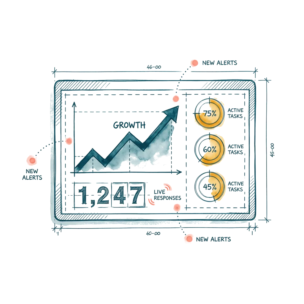 Post-program evaluation survey results dashboard